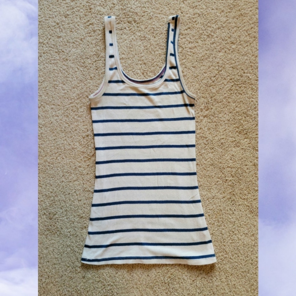 (Xs) Nollie Blue & White Tank Top